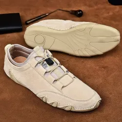 Stylish suede sneakers - slip on loafersShoes