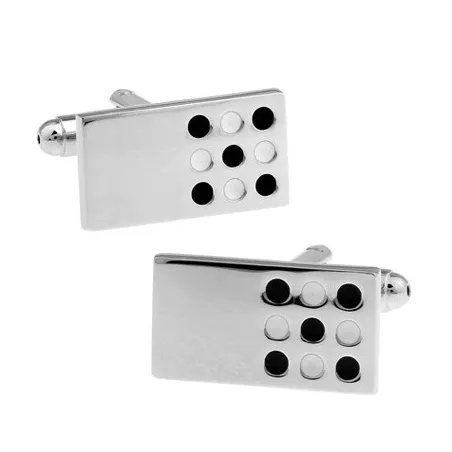 Fashionable rectangle cufflinks - black enamelCufflinks