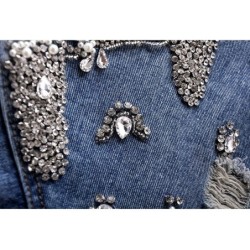 Vintage short denim jacket - with diamonds / holesJackets