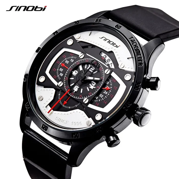 SINOBI - stylish creative quartz watch - rubber strapWatches