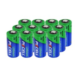 PKCELL - CR123A Li-MnO2 lithium battery - 1500mAh - 3V - 12 piecesBattery