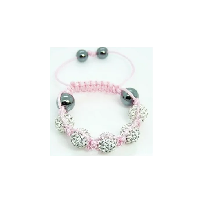 Stylish bracelet with colorful crystal balls / black beads - adjustable - 2 piecesBracelets