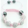 Stylish bracelet with colorful crystal balls / black beads - adjustable - 2 piecesBracelets