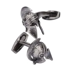 Vintage silver cufflinks - retro war helmetCufflinks