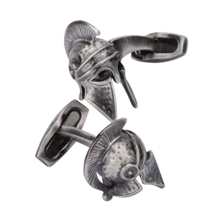 Vintage silver cufflinks - retro war helmetCufflinks