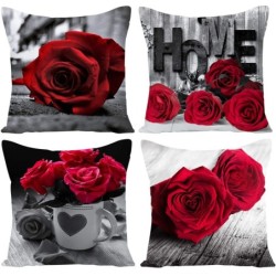 Decorative cushion cover - red roses - 45 * 45cm