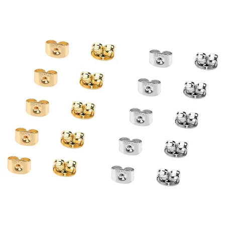 Earring back stopper - nut - 316L stainless steel - 100 piecesEarrings