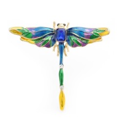 Blue crystal dragonfly broochBrooches