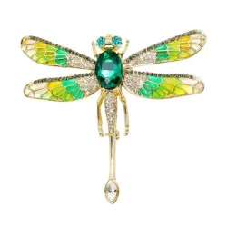 Luxurious vintage brooch - with crystal dragonflyBrooches