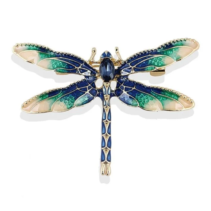 Fashionable vintage brooch - with crystal dragonflyBrooches
