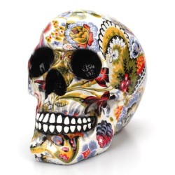Resin sculpture - human skull model - colorful Halloween skullStatues & Sculptures