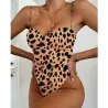 Sexy one piece swimsuit - with push-up - leopard printBeachwear