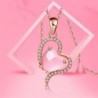 Elegant rose gold necklace - heart shaped pendant - crystals - pink opalNecklaces