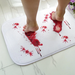 Soft bathroom mat - non-slip - bloody footprint