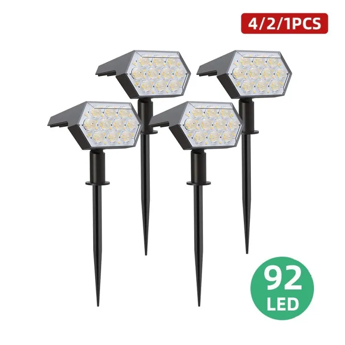 Solar powered lights - landscape spotlights - 3 lighting modes - 92 LED - IP67 waterproofSolar lighting