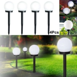 Garden solar light - ground stick - round ball - LED - waterproof - 4 pieces