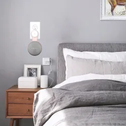 Outlet wall mount holder - audio voice assistant - plug - for Google Home Mini / Nest MiniNetwork