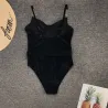 Sexy velvet one piece swimsuit - push up - decorative beltBeachwear