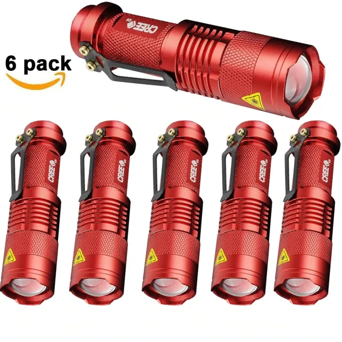 Powerful tactical flashlight - LED - 3 modes - zoomable - 1 - 6 piecesTorches