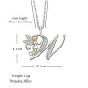 Stylish silver necklace - crystal alphabet letters - flower fairyNecklaces