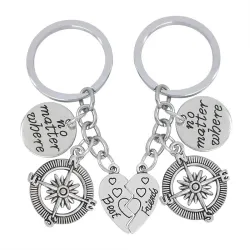 Best Friends & No Matter Where - keychain 2 pcsKeyrings
