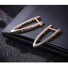 Fashionable V shaped earrings - with cubic zirconiaEarrings
