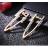 Fashionable V shaped earrings - with cubic zirconiaEarrings