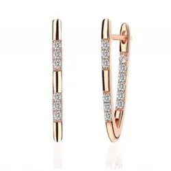 Fashionable V shaped earrings - with cubic zirconiaEarrings