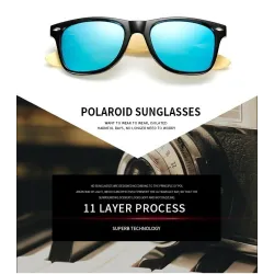 Stylish sunglasses - polarized - wooden frame - unisexSunglasses