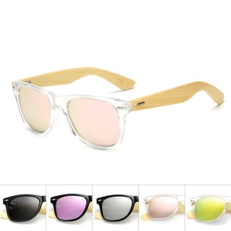 Stylish sunglasses - polarized - wooden frame - unisex
