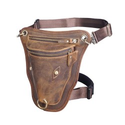 Trendy shoulder / waist small bag - genuine leather - bull head shaped