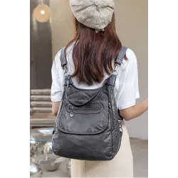 Multifunctional leather bag - backpack - large capacityBackpacks