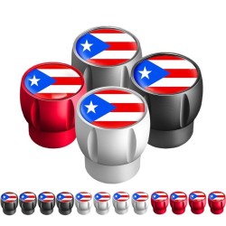 Puerto Rico flag - tire valve caps - universal - aluminum - 4 pieces