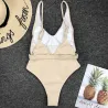 Sexy one piece ribbed swimsuit - Brazilian monokini - with beltBeachwear