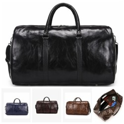 Fashionable travel / sport bag - leather - large capacity