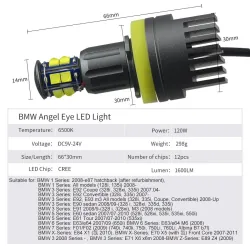 120W - H8 - LED Angle-Eyes - Lights - BMW - E92 M3 E82 E87 E91 E60 E61 E63 E70 E71 E89H8