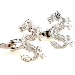 Silver dragon cufflinksCufflinks