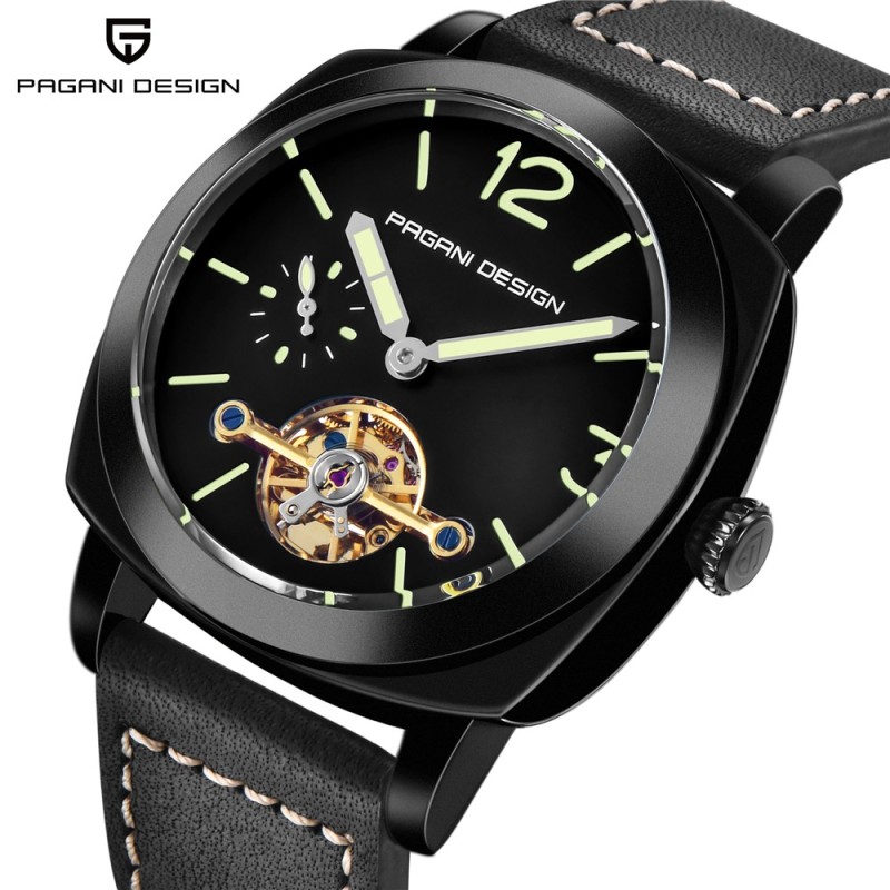 PAGANI DESIGN - automatic / mechanical men's watch - luminous pointers - leather strap - waterproofWatches
