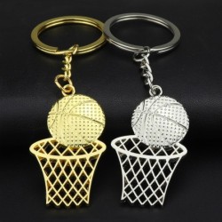 Metal keychain - basketball - net - basketball court