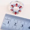 Exclusive jewellery set - necklace - earrings - ring - white and red zirconia - 925 sterling silverJewellery Sets