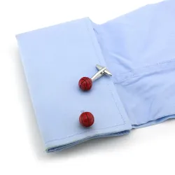 Red basketball ball - cufflinksCufflinks