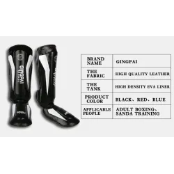 Boxing shin guards - leg / ankle / feet protectors - leatherEquipment