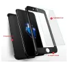 Luxury 360 full cover - with tempered glass screen protector - for iPhone - silverProtection