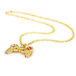 Trendy necklace - Gamepad with rhinestones - unisexNecklaces