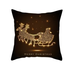 Decorative black pillowcase - Christmas motifs - Santa Claus - 60 * 60 cmCushion covers