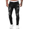 Stretchy ripped - biker Jeans - Slim Fit DenimPants