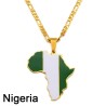 Necklace with African countries pendant - gold - 45cmNecklaces