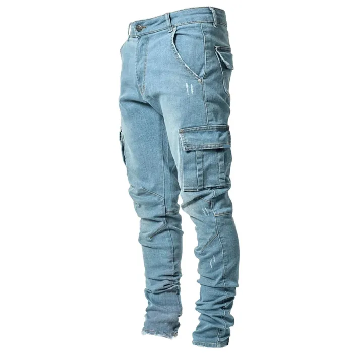 Stretchy jeans - biker style - side pockets - Slim FitPants