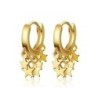 Silver / gold plated round earrings - with starsEarrings