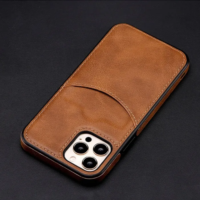 Leather protection case with credit card slot for iPhoneProtection